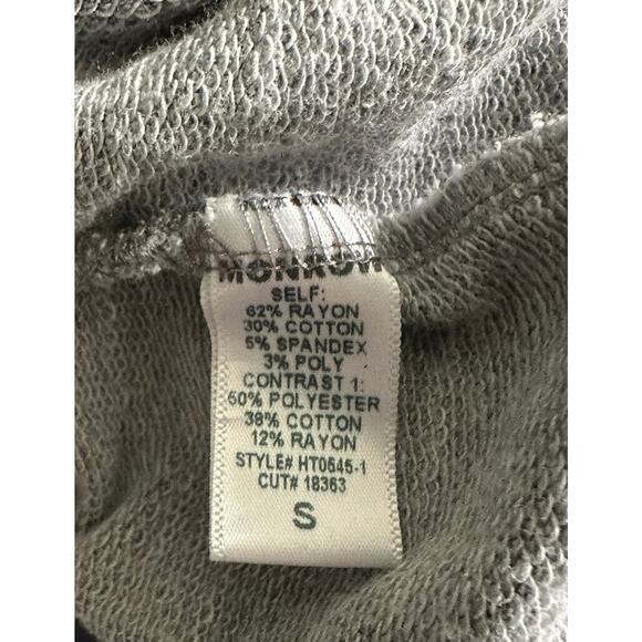 Monrow + Soul Cycle Rainbow Embroidered Crewneck Lightweight Gray Shirt Small - Picture 8 of 9